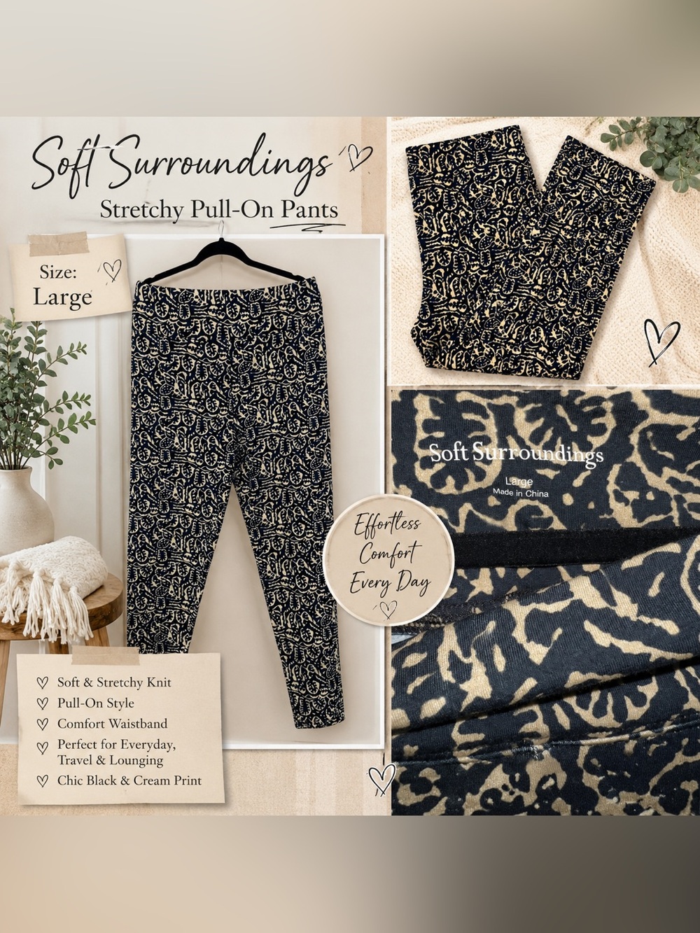 Soft surroundings, leggings, size L